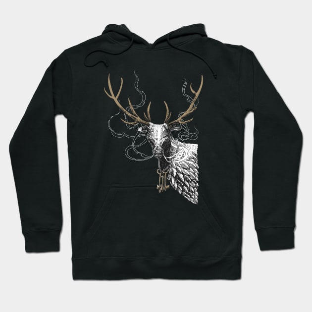 Feathered Stag Hoodie by pakowacz